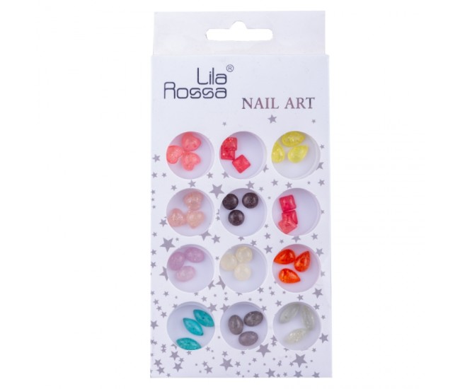 Decoratiuni pentru unghii, Lila Rossa, mix de pietre multicolore