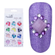 Decoratiuni pentru unghii, Lila Rossa, pietre patrate multicolore