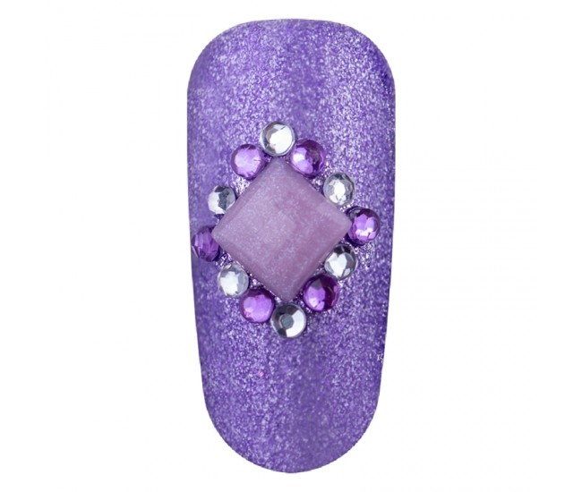 Decoratiuni pentru unghii, Lila Rossa, pietre patrate multicolore