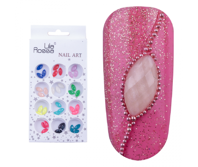 Decoratiuni pentru unghii, Lila Rossa, pietre tip romb multicolore