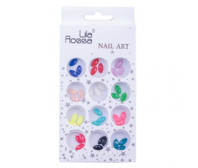 Decoratiuni pentru unghii, Lila Rossa, pietre tip romb multicolore
