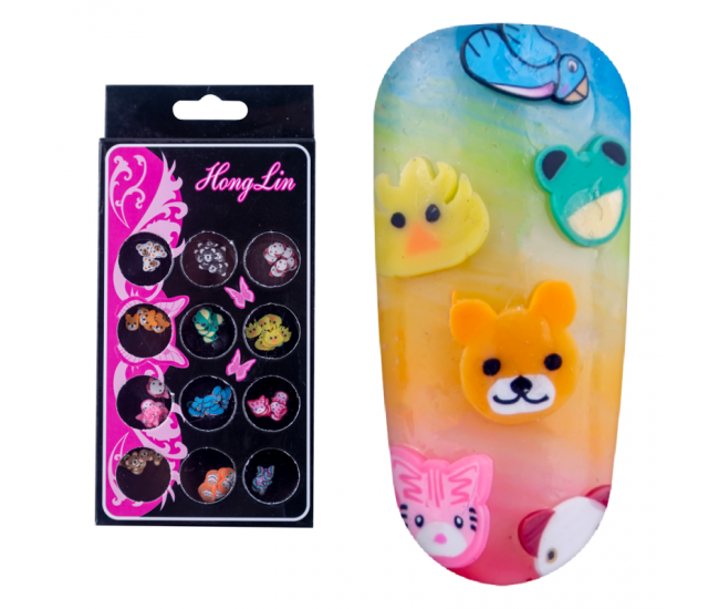 Decoratiuni unghii, Lila Rossa, animale, multicolore