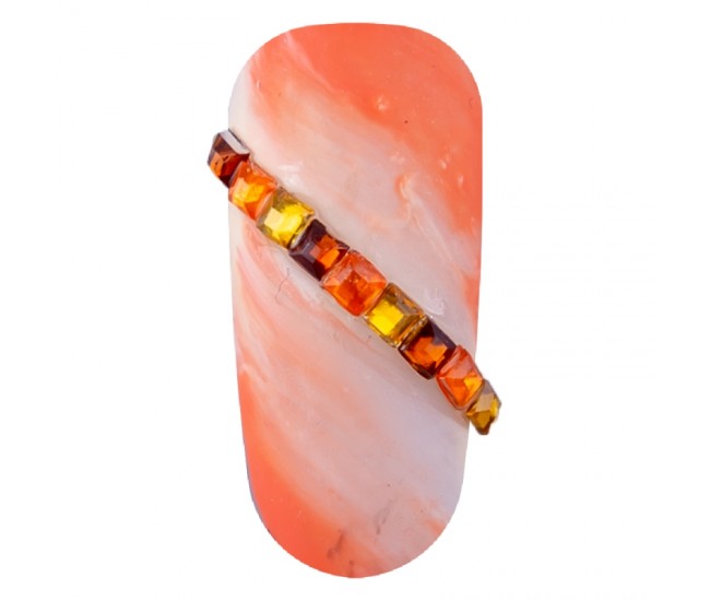 Decoratiuni unghii, Lila Rossa, strasuri patrate multicolore