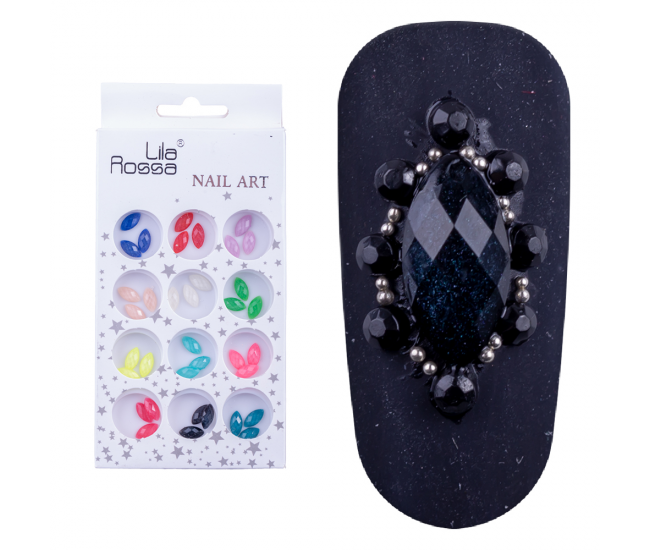 Decoratiuni pentru unghii, Lila Rossa, pietre tip romb multicolore
