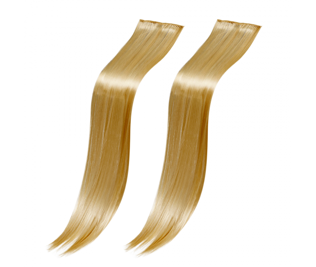 Set extensii clip-on Lila Rossa, 2 buc, 60 cm, cu 2 clipsuri, blond inchis