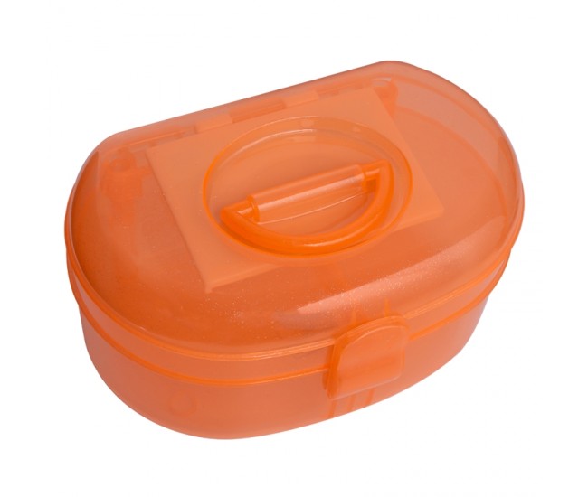 Geanta din plastic pentru cosmetice, Lila Rossa, cu oglinda, portocalie