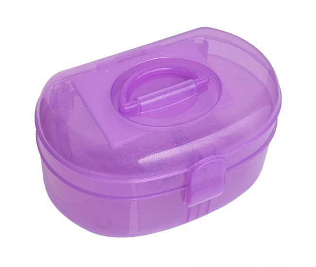 Geanta din plastic pentru cosmetice, Lila Rossa, cu oglinda, violet
