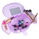 Geanta din plastic pentru cosmetice, Lila Rossa, cu oglinda, violet