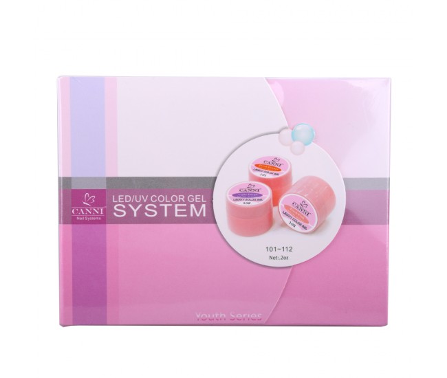 Set gel color Canni, Youth Series, 12 geluri Set gel color Canni, Youth Series, 12 geluri