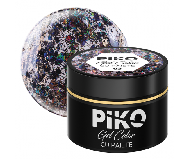 Gel color cu paiete Piko, 5g, 03