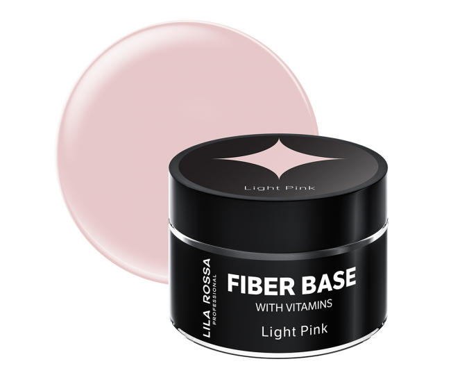 Gel de baza Lila Rossa Fiber Builder Base cu Vitamine Light Pink 15 g