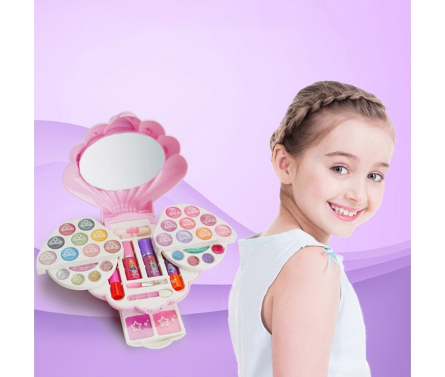 Trusa beauty makeup copii si unghii, tip scoica