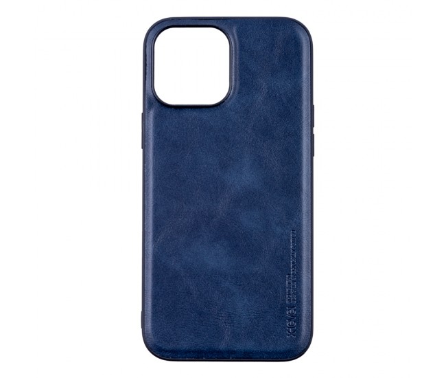 Husa de protectie Loomax, Iphone 13 Pro Max, piele ecologica, albastru