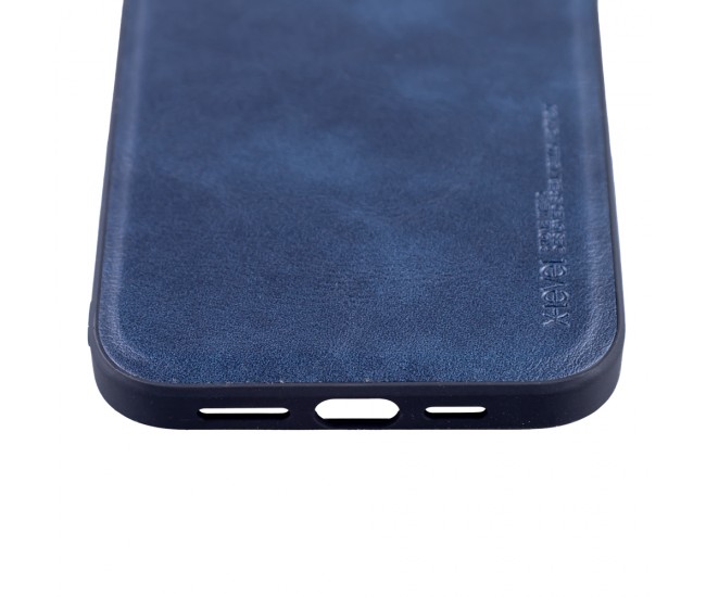Husa de protectie Loomax, Iphone 13 Pro,  piele ecologica, albastru