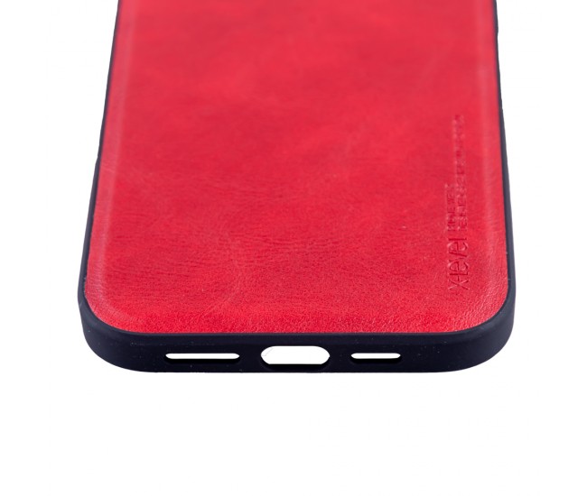 Husa de protectie Loomax, Iphone 13 Pro,  piele ecologica, rosu