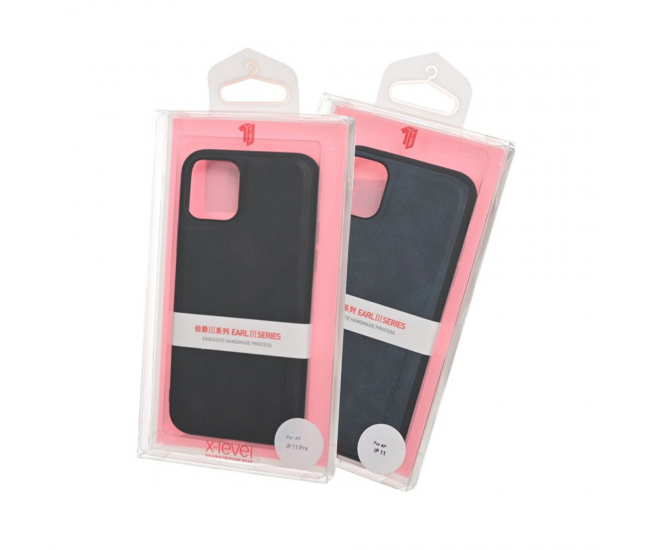 Husa de protectie Loomax pentru iPhone 11 Pro Max, anti-soc, din piele ecologica, subtire, gri carbon