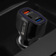 Incarcator auto cu incarcare rapida, QC 3.0, 2 porturi USB si tip C, 20 W, negru