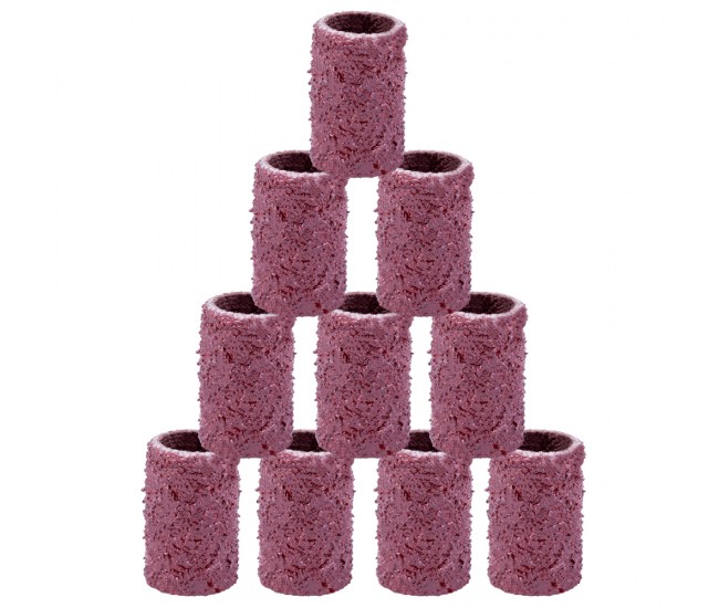 Set cilindri abrazivi Lila Rossa, inele smirghel cu granulatie 100, 100 buc