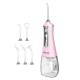 Irigator bucal profesional, dus bucal, Lila Care, Ultra-Portabil, 5 Capete Curatare, rezervor 350 ml, roz