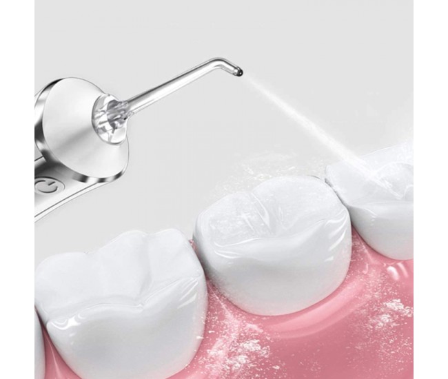 Irigator bucal profesional, dus bucal, Lila Care, Ultra-Portabil, 5 Capete Curatare, rezervor 350 ml, roz
