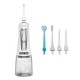 Irigator oral Lila Care, portabil, USB, jet de apa dentar, 3 moduri, rezervor de apa impermeabil dinti, 4 capete inlocuibile, 320 ml, Alb