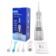 Irigator oral Lila Care, portabil, USB, jet de apa dentar, 3 moduri, rezervor de apa impermeabil dinti, 4 capete inlocuibile, 320 ml, Alb
