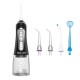 Irigator oral Lila Care, portabil, USB, jet de apa dentar, 3 moduri, rezervor de apa impermeabil dinti, 4 capete inlocuibile, 320 ml, Negru
