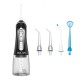 Irigator oral Lila Care, portabil, USB, jet de apa dentar, 3 moduri, rezervor de apa impermeabil dinti, 4 capete inlocuibile, 320 ml, Negru