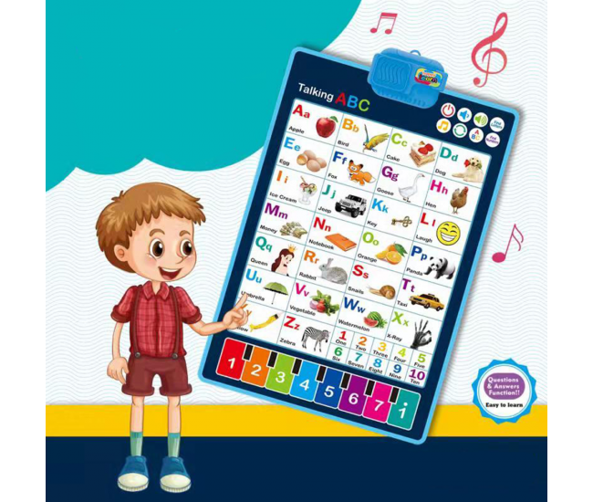 Jucarii interactive Karemi, jocuri educative audio in limba engleza, alfabetul si numerele, fara baterii incluse