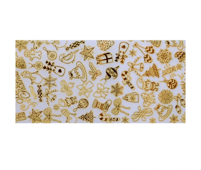 Set folii de transfer Lila Rossa, Gold Christmas Collection, 10 buc Set folii de transfer Lila Rossa, Gold Christmas Collection, 10 buc