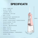 Irigator oral Lila Care, portabil, USB, jet de apa dentar, 3 moduri, rezervor de apa impermeabil dinti,  4 capete inlocuibile, 320 ml, Roz