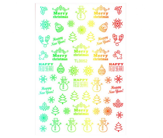 Sticker nail art Lila Rossa, pentru Craciun, Revelion si iarna, 14.5 x 9.1 cm, tl0052