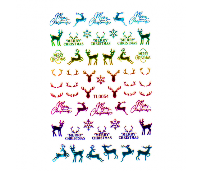 Sticker nail art Lila Rossa, pentru Craciun, Revelion si iarna, 14.5 x 9.1 cm, tl0054