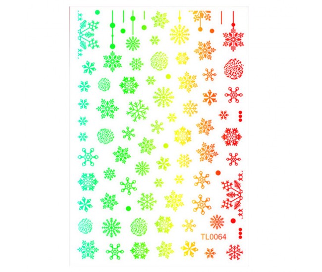 Sticker nail art Lila Rossa, pentru Craciun, Revelion si iarna, 14.5 x 9.1 cm, tl0064