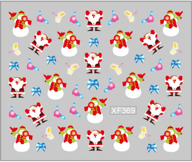 Sticker nail art Lila Rossa, pentru Craciun, Revelion si iarna, 7.2 x 10.5 cm, xf369