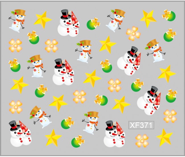 Sticker nail art Lila Rossa, pentru Craciun, Revelion si iarna, 7.2 x 10.5 cm, xf371