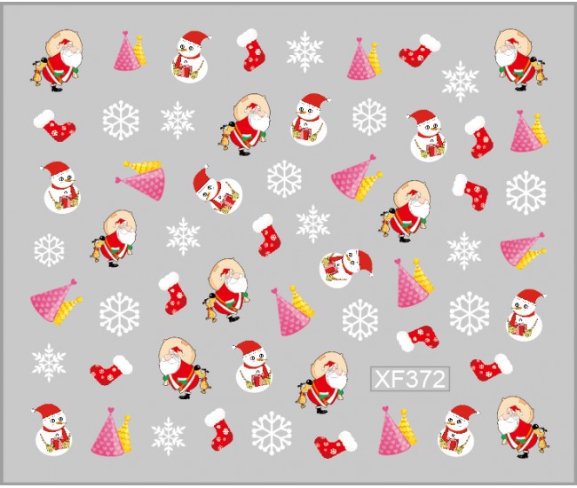 Sticker nail art Lila Rossa, pentru Craciun, Revelion si iarna, 7.2 x 10.5 cm, xf372