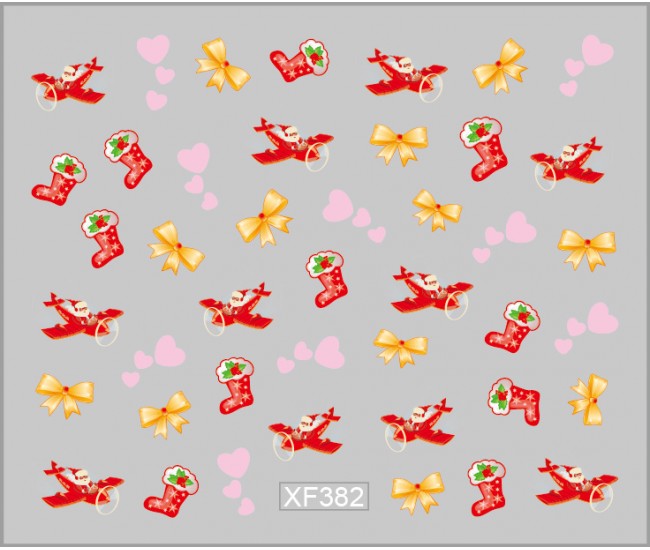 Sticker nail art Lila Rossa, pentru Craciun, Revelion si iarna, 7.2 x 10.5 cm, xf382