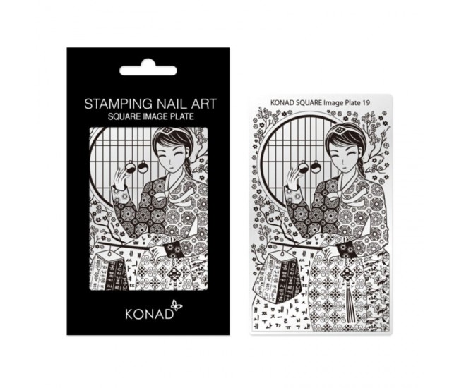 Matrita stampila unghii, Konad, square image plate 19