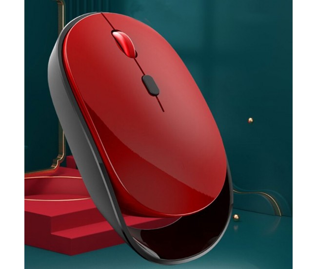 Mouse gaming wireless Loomax, XYH60, ergonomic, silentios, fara fir, rosu/negru