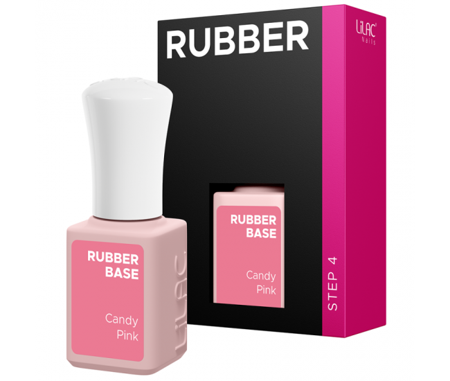 Oja semipermanenta Lilac Rubber Base Candy Pink, 6 g