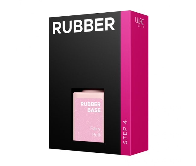 Oja semipermanenta Lilac Rubber Base Fairy Puff, 6 g