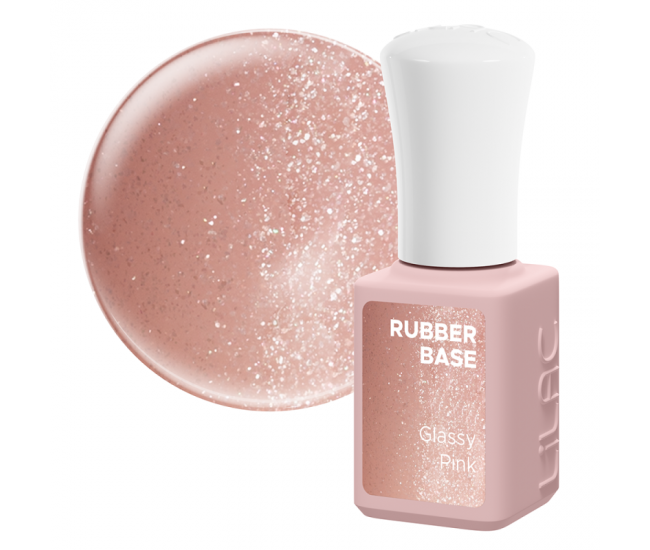 Oja semipermanenta Lilac Rubber Base Glassy Pink, 6 g
