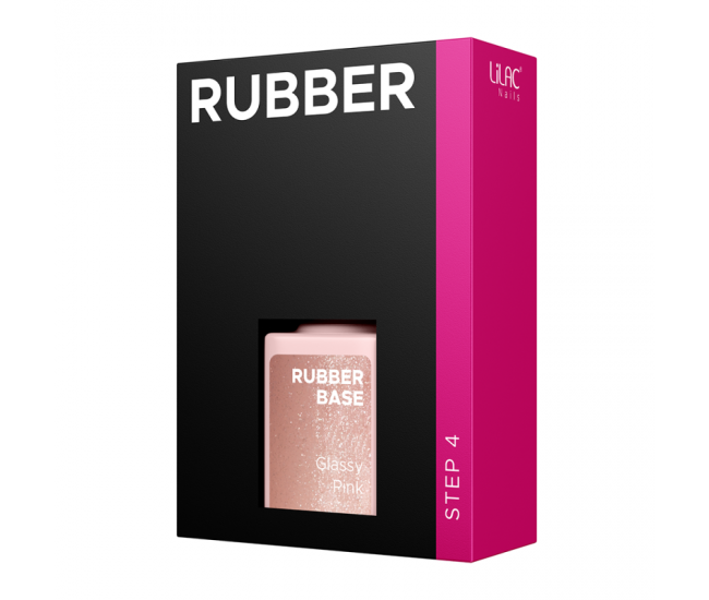 Oja semipermanenta Lilac Rubber Base Glassy Pink, 6 g