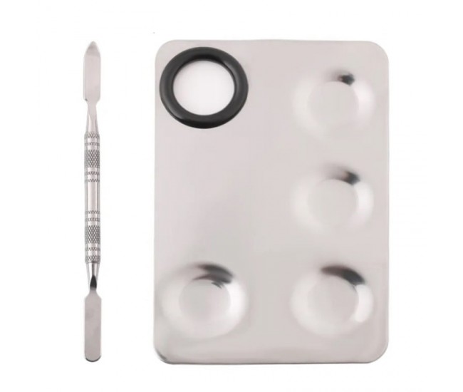 Paleta mixare fond de ten sau vopsele acrilice cu spatula si 4 compartimente, Lila Rossa