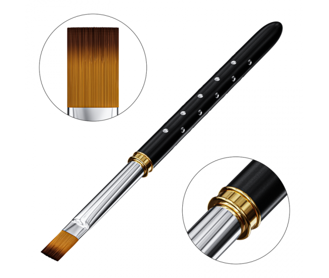 Pensula pentru gel uv, Lila Rossa, maner cu cristale, nb102-10