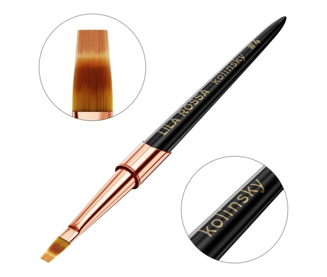 Pensula unghii Ombre Brush Lila Rossa VIP Premium Kolinsky #4