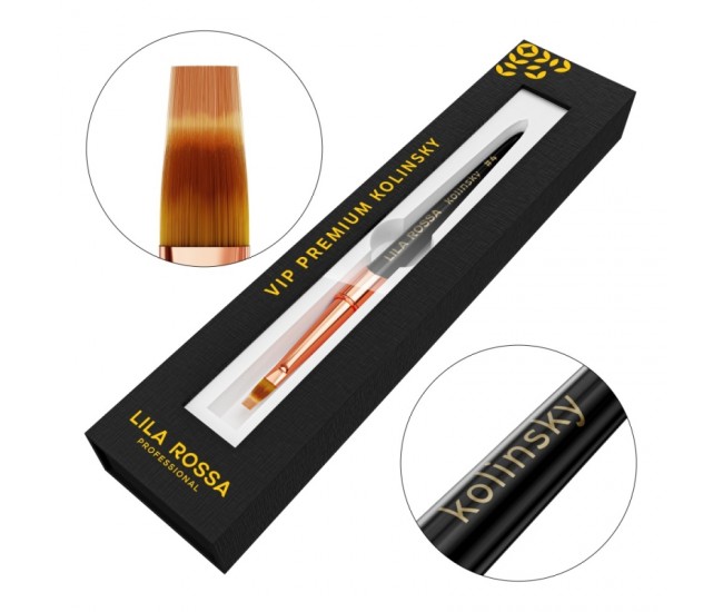 Pensula unghii Ombre Brush Lila Rossa VIP Premium Kolinsky #6
