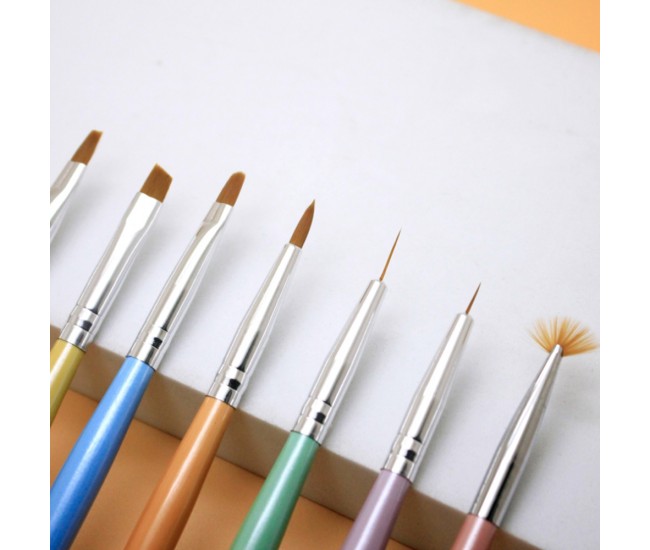 Set 7 pensule unghii Zenail multicolor