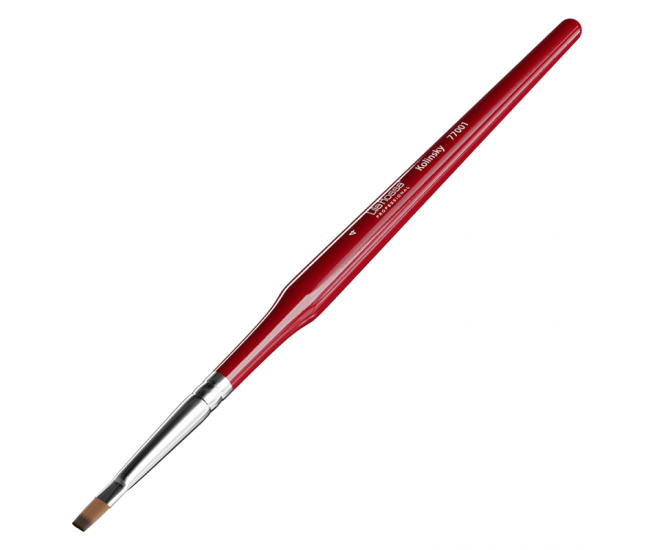 Pensula unghii pentru nail art Kolinsky, Lila Rossa, cu cristale, varf drept, nr 4